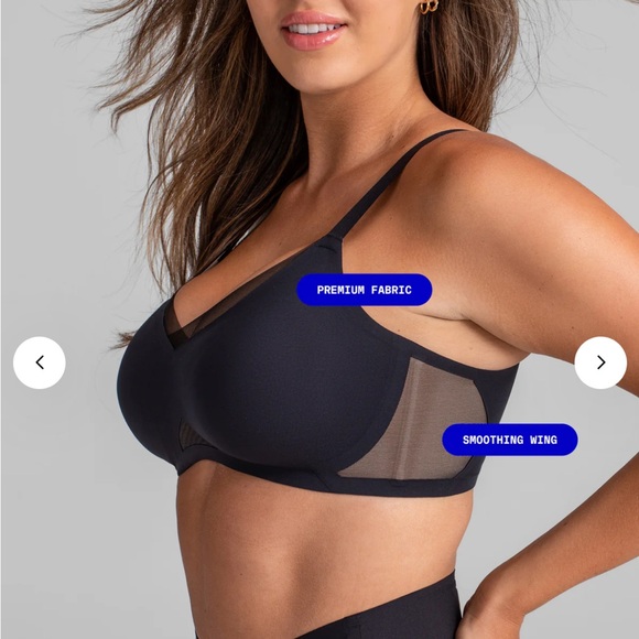 Honeylove crossover bra black / nude 1X - Picture 4 of 10